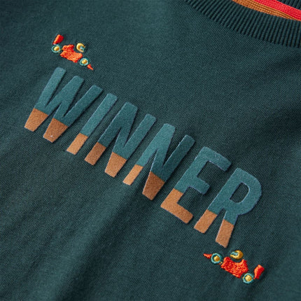 Langærmet T-shirt til børn str. 116 mørkegrøn