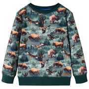 Sweatshirt til børn str. 104 mørkegrøn
