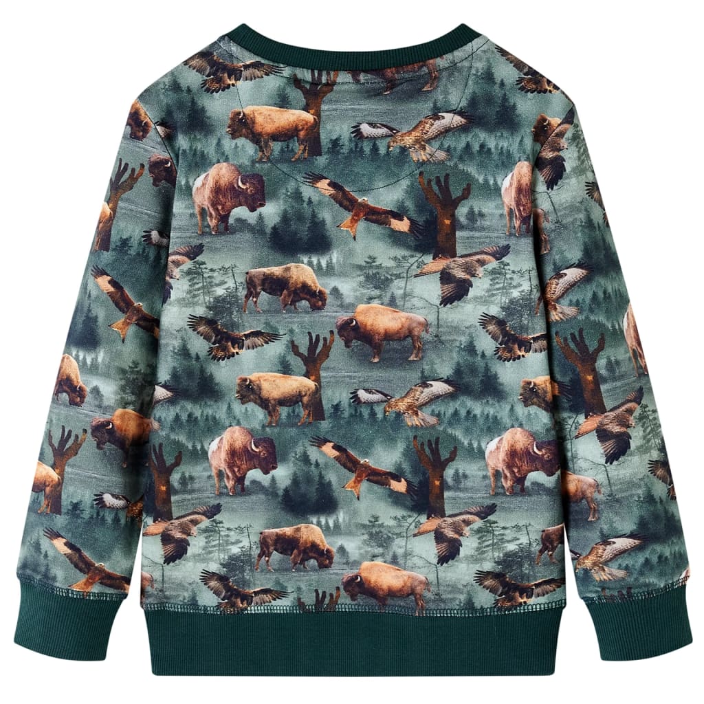 Sweatshirt til børn str. 104 mørkegrøn