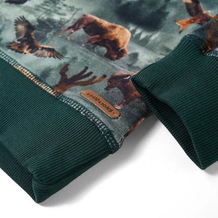 Sweatshirt til børn str. 104 mørkegrøn