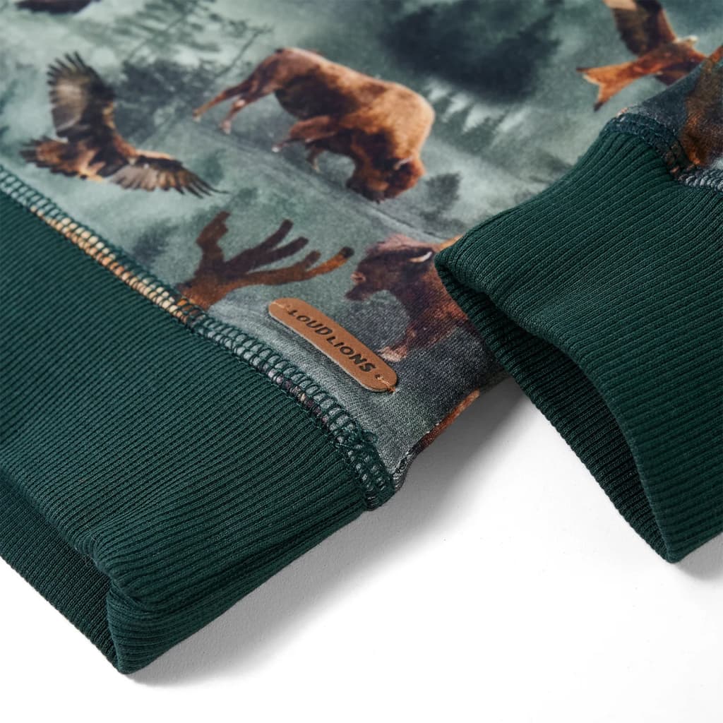 Sweatshirt til børn str. 104 mørkegrøn