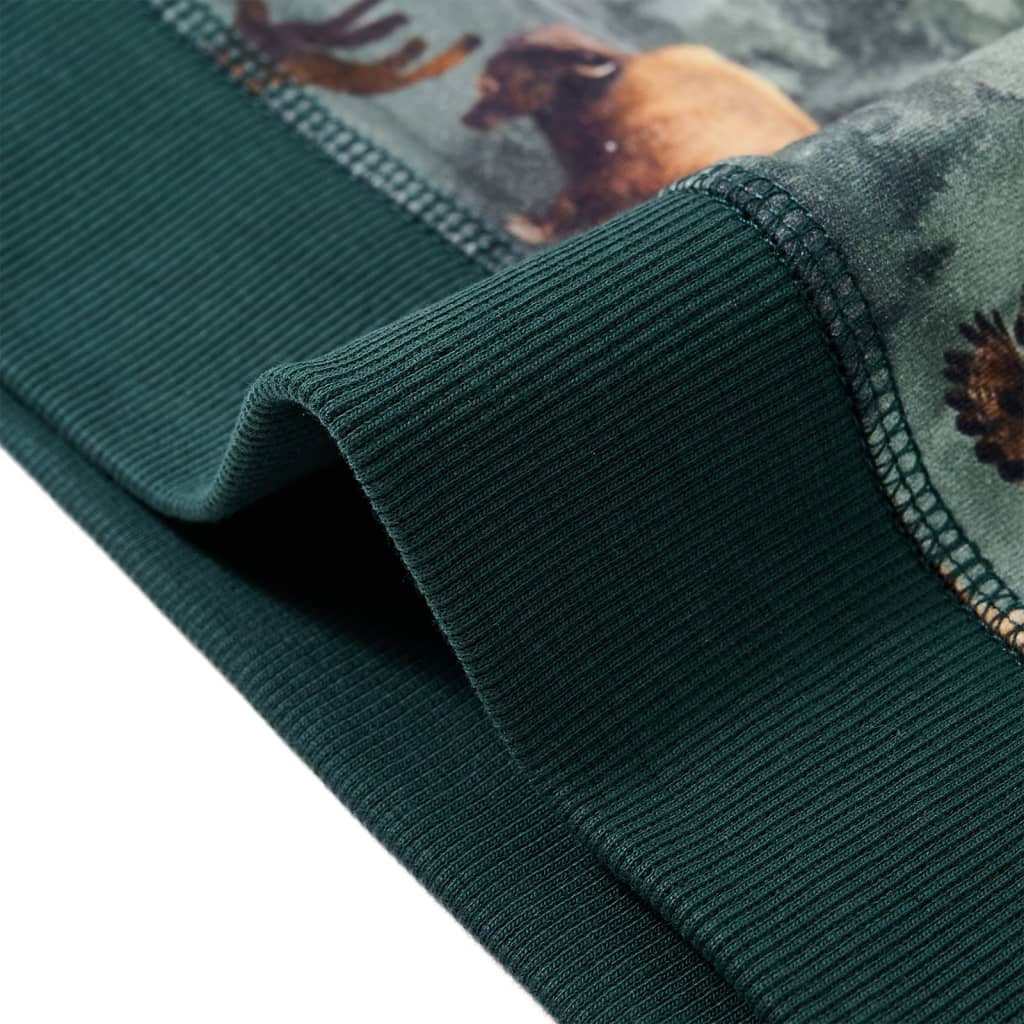 Sweatshirt til børn str. 104 mørkegrøn
