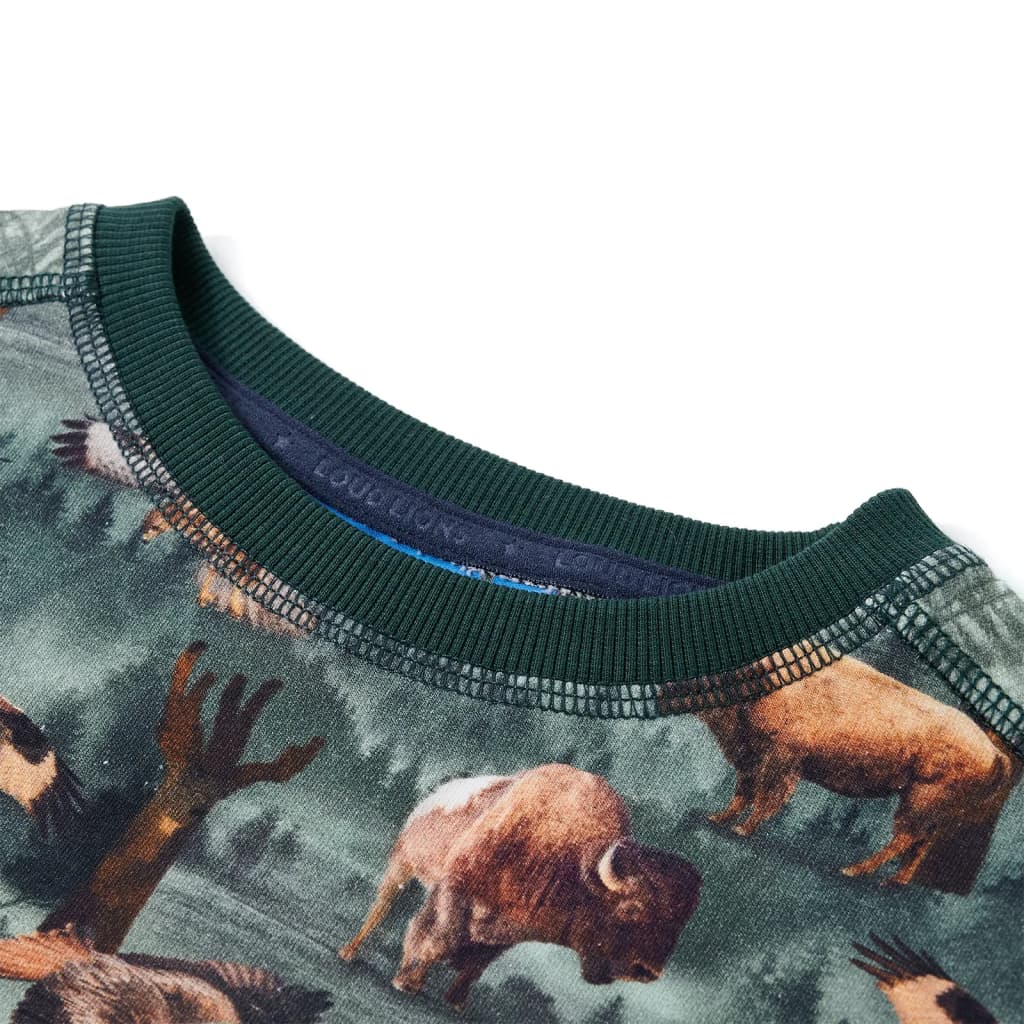 Sweatshirt til børn str. 116 mørkegrøn