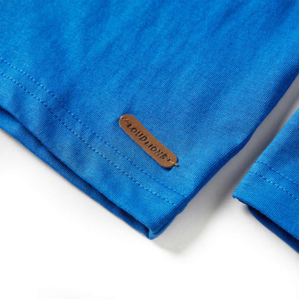 Langærmet T-shirt til børn str. 128 koboltblå
