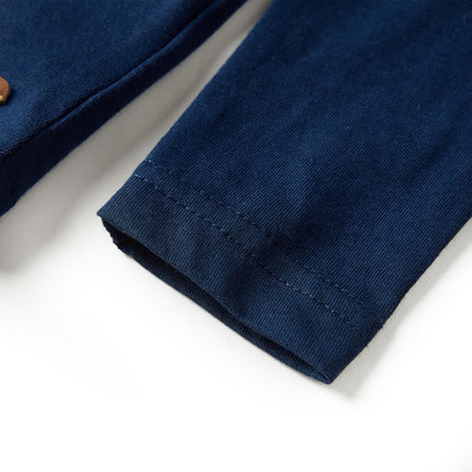 Langærmet T-shirt til børn str. 92 marineblå