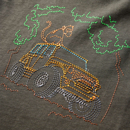 Langærmet T-shirt til børn str. 92 kakifarvet