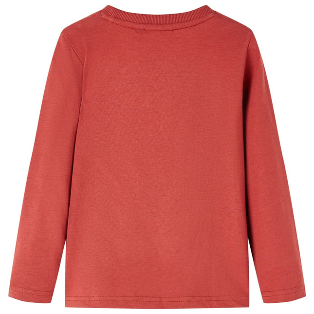 Langærmet T-shirt til børn str. 92 rød