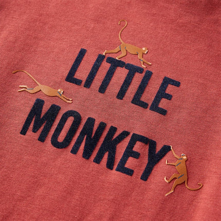 Langærmet T-shirt til børn str. 92 rød