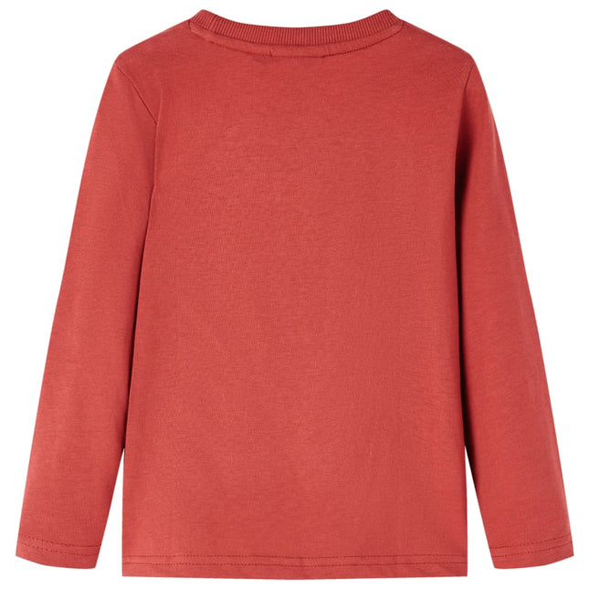 Langærmet T-shirt til børn str. 128 rød