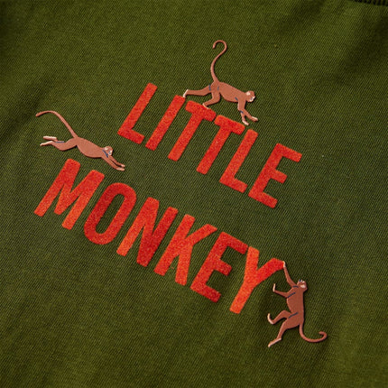 Langærmet T-shirt til børn str. 128 kakifarvet