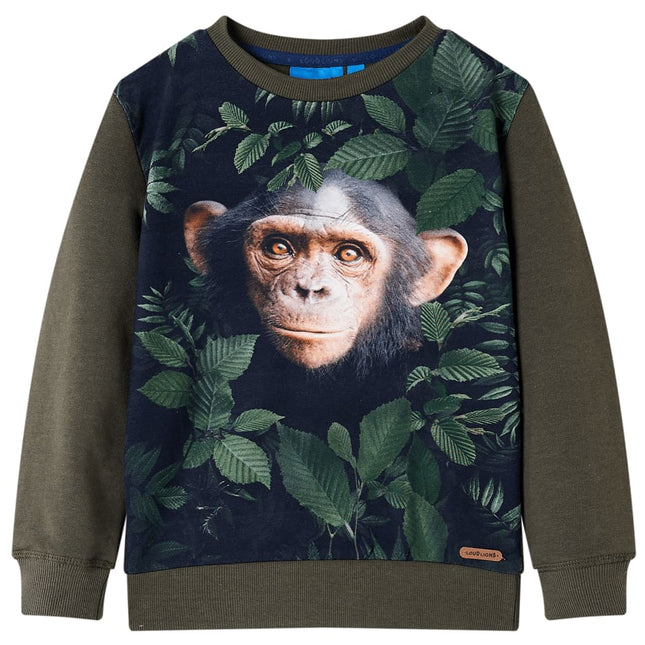 Sweatshirt til børn str. 104 kakifarvet