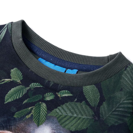 Sweatshirt til børn str. 104 mørk kakifarve