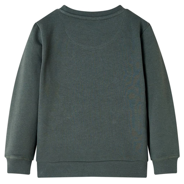 Sweatshirt til børn str. 116 mørk kakifarve
