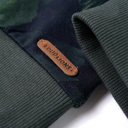 Sweatshirt til børn str. 116 mørk kakifarve