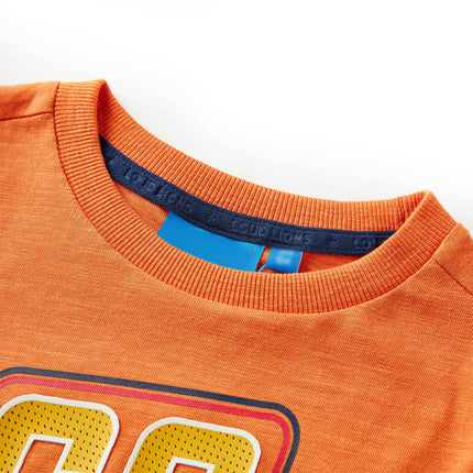 Langærmet T-shirt til børn str. 92 cm orange