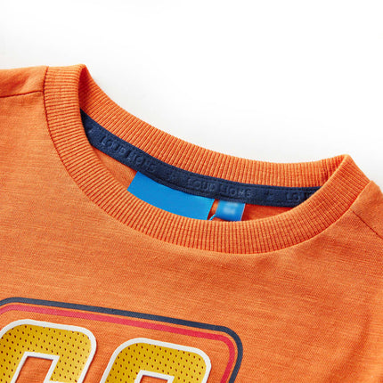Langærmet T-shirt til børn str. 104 cm orange