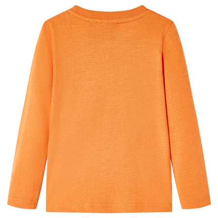 Langærmet T-shirt til børn str. 116 cm orange