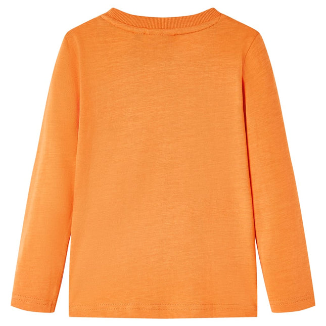 Langærmet T-shirt til børn str. 116 cm orange