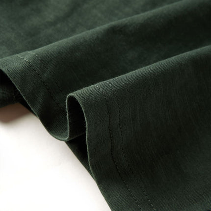 Langærmet T-shirt til børn str. 116 cm mørkegrøn