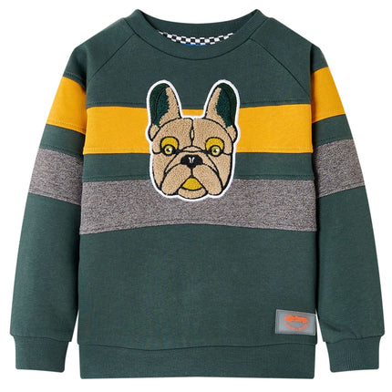 Sweatshirt til børn str. 104 mørkegrøn