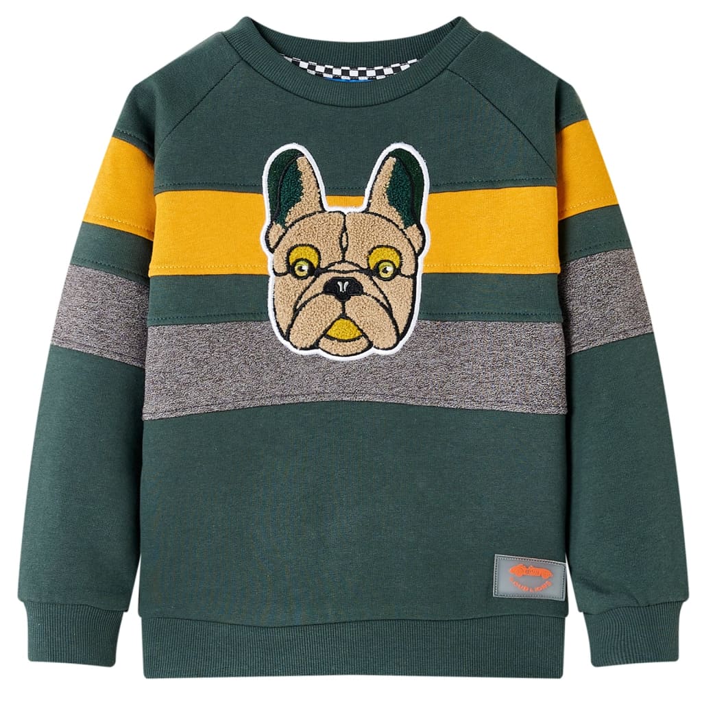 Sweatshirt til børn str. 116 mørkegrøn