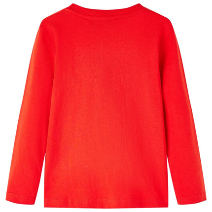 Langærmet T-shirt til børn str. 104 rød