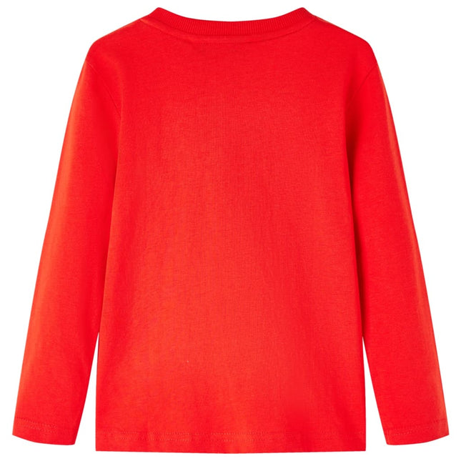 Langærmet T-shirt til børn str. 104 rød