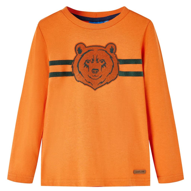 Langærmet T-shirt til børn str. 92 cm orange
