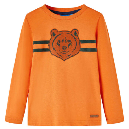 Langærmet T-shirt til børn str. 104 cm orange