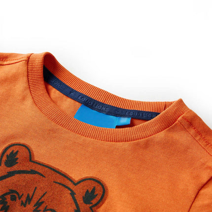 Langærmet T-shirt til børn str. 104 cm orange