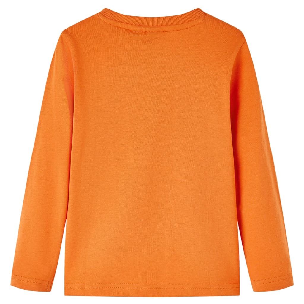 Langærmet T-shirt til børn str. 128 cm orange