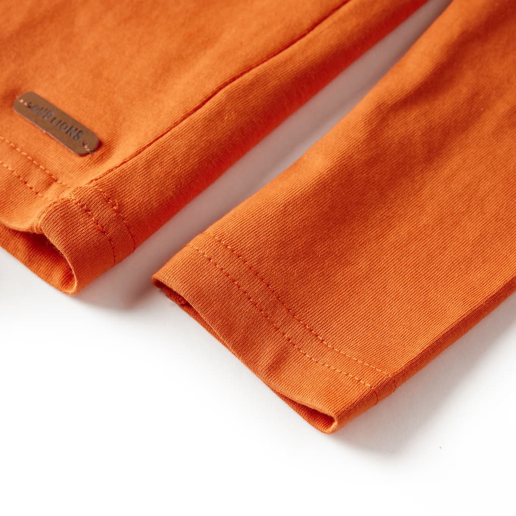 Langærmet T-shirt til børn str. 128 cm orange