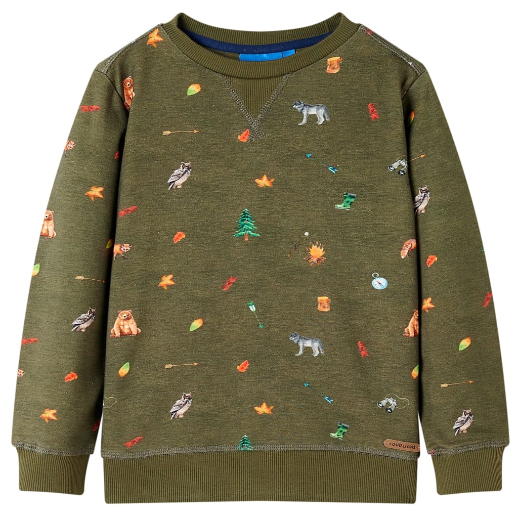 Sweatshirt til børn str. 92 kakifarvet