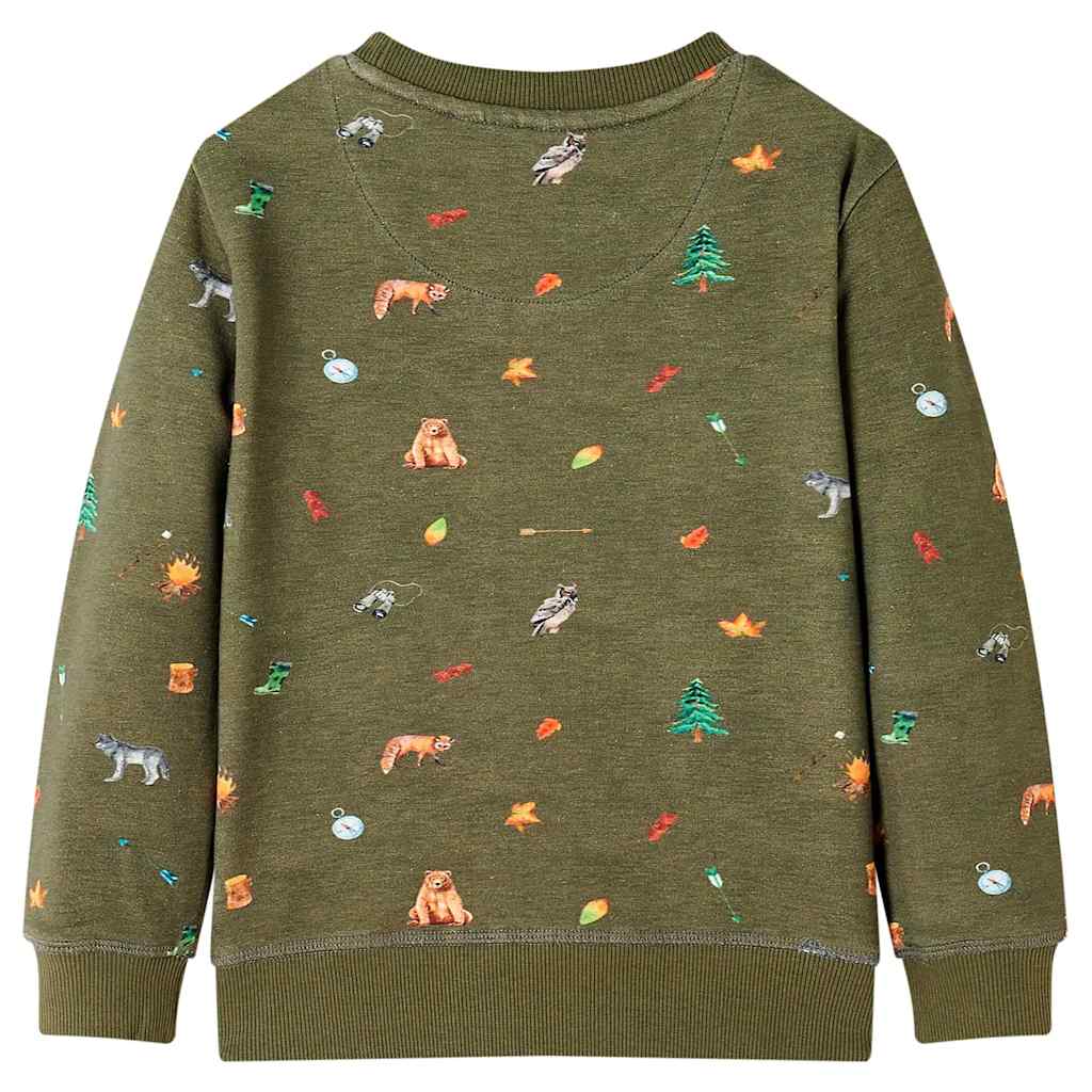 Sweatshirt til børn str. 92 kakifarvet
