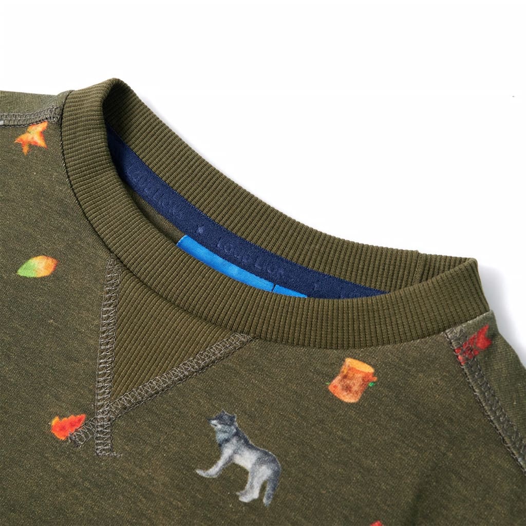 Sweatshirt til børn str. 92 kakifarvet