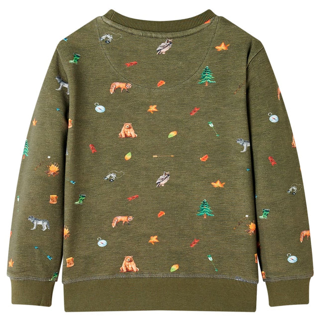 Sweatshirt til børn str. 104 kakifarvet