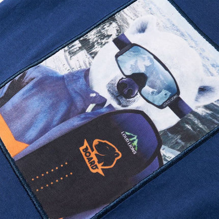 Langærmet T-shirt til børn str. 92 jeansblå