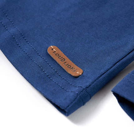 Langærmet T-shirt til børn str. 128 jeansblå