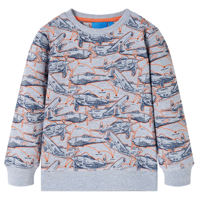 Sweatshirt til børn str. 116 gråmeleret