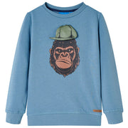 Sweatshirt til børn mellemblå str. 104