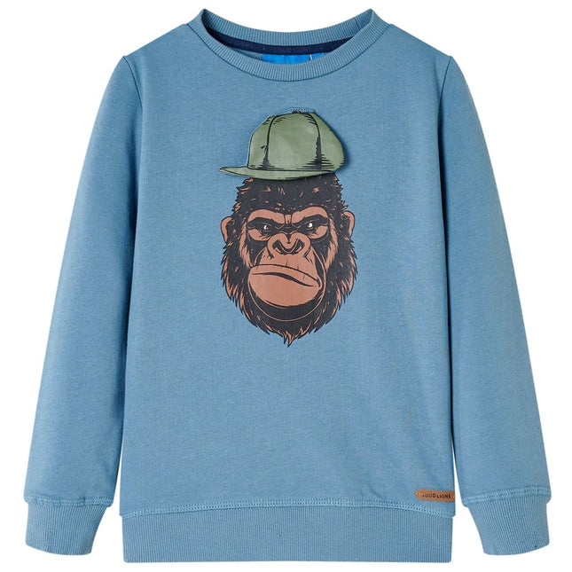 Sweatshirt til børn mellemblå str. 116