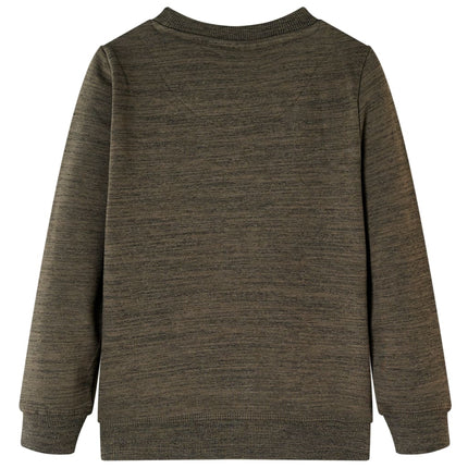 Sweatshirt til børn kakimeleret str. 104