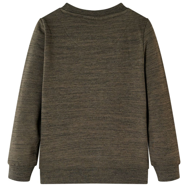 Sweatshirt til børn kakimeleret str. 104