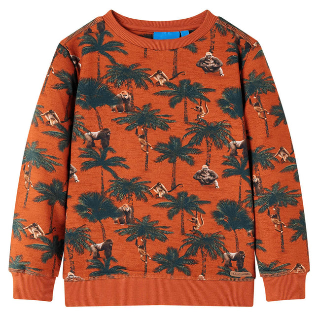 Sweatshirt til børn str. 128 lys rustfarve