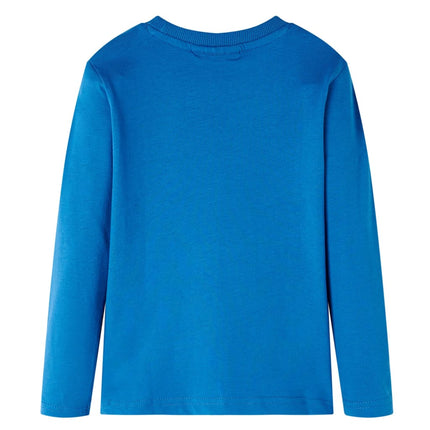 Langærmet T-shirt til børn str. 104 petroleumsblå