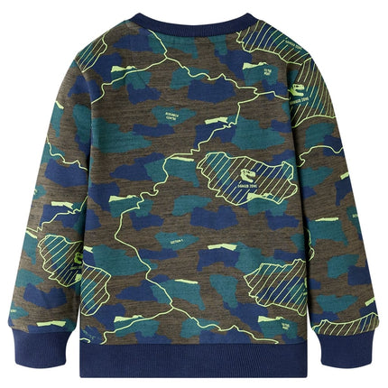 Sweatshirt til børn str. 140 kakimeleret