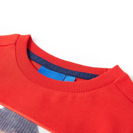Langærmet T-shirt til børn str. 128 rød