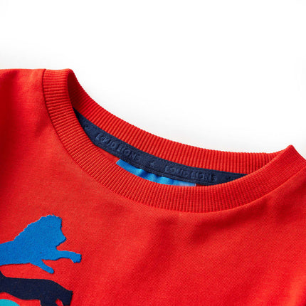 Langærmet T-shirt til børn str. 104 rød