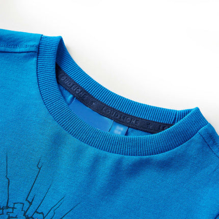 Langærmet T-shirt til børn str. 92 koboltblå