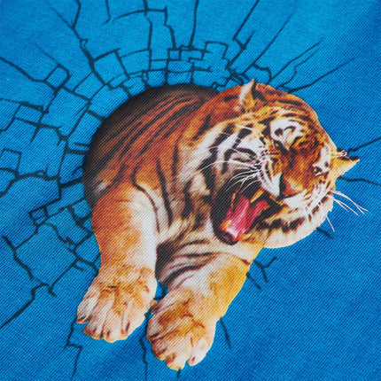 Langærmet T-shirt til børn str. 116 koboltblå